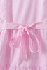 Pink stripe tiered maxi dress