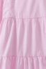 Pink stripe tiered maxi dress