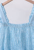 Blue smocked ruffle tiered dress