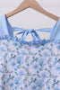 Blue floral ruffle dress