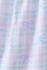 Blue plaid bow floral dress