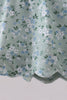 Sage floral cross embroidery ruffle bloomer set
