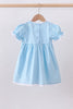 Blue cross embroidery lace dress