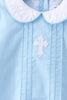 Blue cross embroidery shorts set