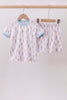 Blue ice cream print bamboo pajama set