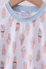 Blue ice cream print bamboo pajama set