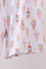 Blue ice cream print bamboo pajama set