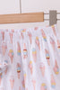 Pink ice cream print bamboo ruffle pajama set