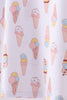 Pink ice cream print bamboo ruffle pajama set