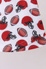 Red active football print skort set