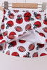 Red active football print skort set
