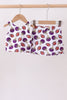 Purple active football print skort set