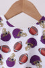 Purple active football print skort set