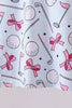 Blue golf bow print 2pc skorts set