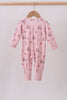 Pink golf cart print bamboo romper