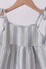 Blue stripe shark embroidery bloomer set