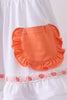 Sage strawberry embroidery ruffle bloomer set