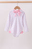 Pink floral print ruffle rashguard