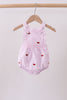 Pink stripe watermelon embroidery seersucker ruffle bubble