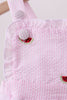 Pink stripe watermelon embroidery seersucker ruffle bubble