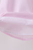 Pink stripe watermelon embroidery seersucker dress