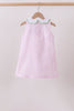 Pink stripe watermelon embroidery seersucker dress