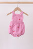 Pink cherry gingham ruffle bubble