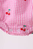 Pink cherry gingham ruffle bubble