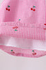 Pink cherry gingham bloomer set