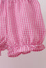 Pink cherry gingham shorts set