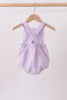 Purple seersucker butterfly embroidery ruffle bubble