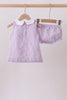 Purple seersucker butterfly embroidery bloomer set