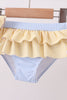 Colorblock crab embroidery ruffle 2pc swimsuit