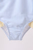 Colorblock crab embroidery ruffle swimsuit