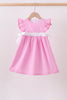 Pink bow gingham ruffle dress