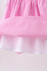 Pink bow gingham ruffle dress