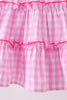 Pink gingham ruffle tiered dress