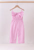 Pink bow gingham jumpsuit