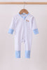 Blue dot horse embroidery romper