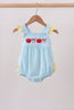 Blue Apple Embroidery Gingham Bubble