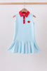 Bow Collar Apple Embroidery Dress