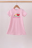 Pink Apple Pencil Embroidery Dress