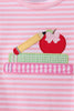Pink Apple Pencil Embroidery Short Set