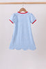 Blue Apple Scalloped Dress