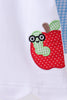 Blue Apple Applique Skorts Set