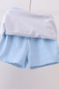 Blue Scalloped Apple Bow Skorts Set