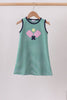 Green Ball Applique Dress