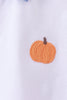 Blue gingham pumpkin embroidery shorts set