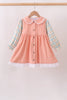 Pumpkin Jacquard plaid button dress