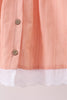 Pumpkin Jacquard plaid button dress
